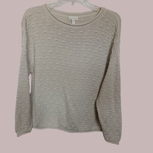 Garnet Hill bobble-stitch pullover detailed knitting sweater size Small
